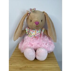 Baby Starters Bunny Rabbit Ballerina 12"Plush Satin Ears Dress Embroidered Lovey